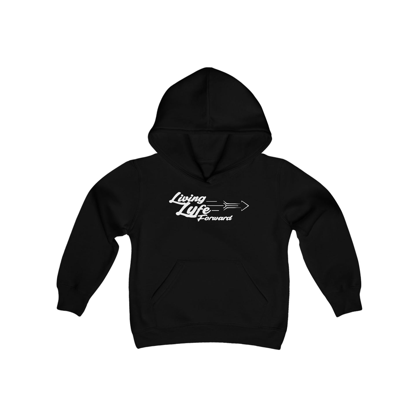 Living Life Forward Youth Hoodie - Inspirational Black Hoodie