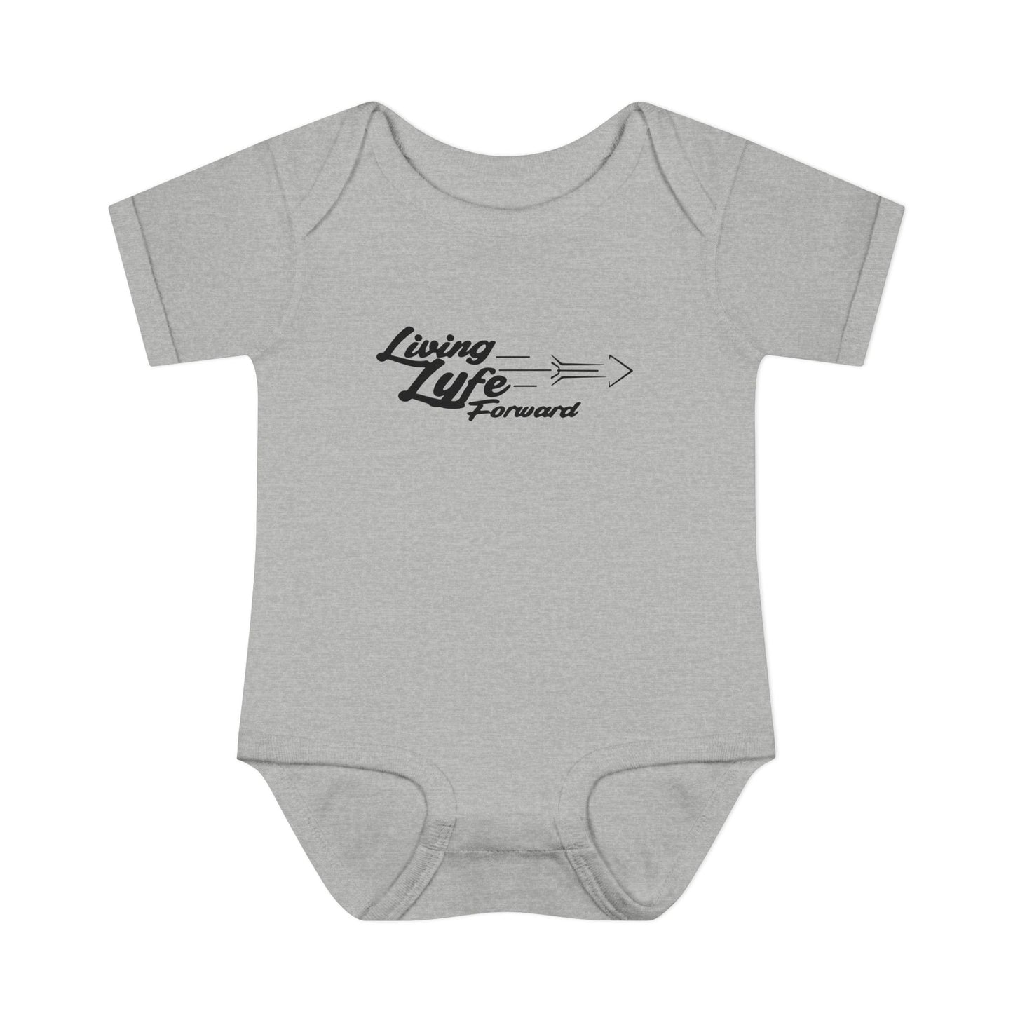 Infant Bodysuit - "Living Life Forward" Graphic Baby Onesie (Black Logo)