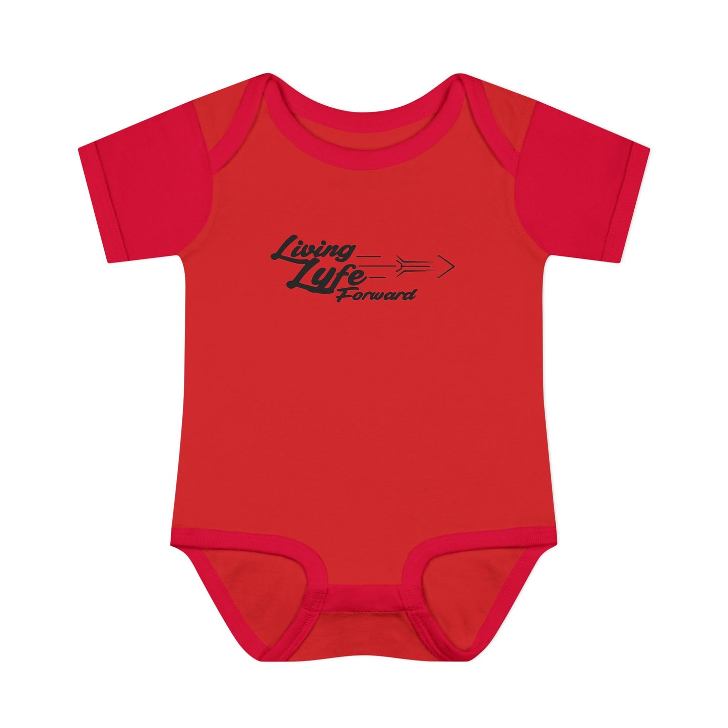 Infant Bodysuit - "Living Life Forward" Graphic Baby Onesie (Black Logo)