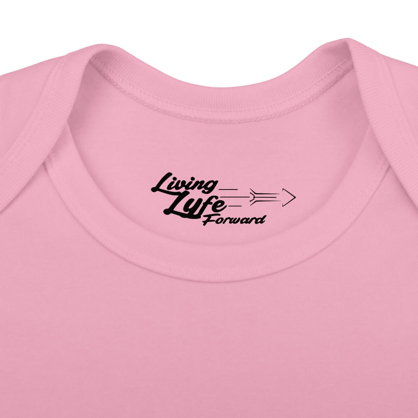 Infant Bodysuit - "Living Life Forward" Graphic Baby Onesie (Black Logo)