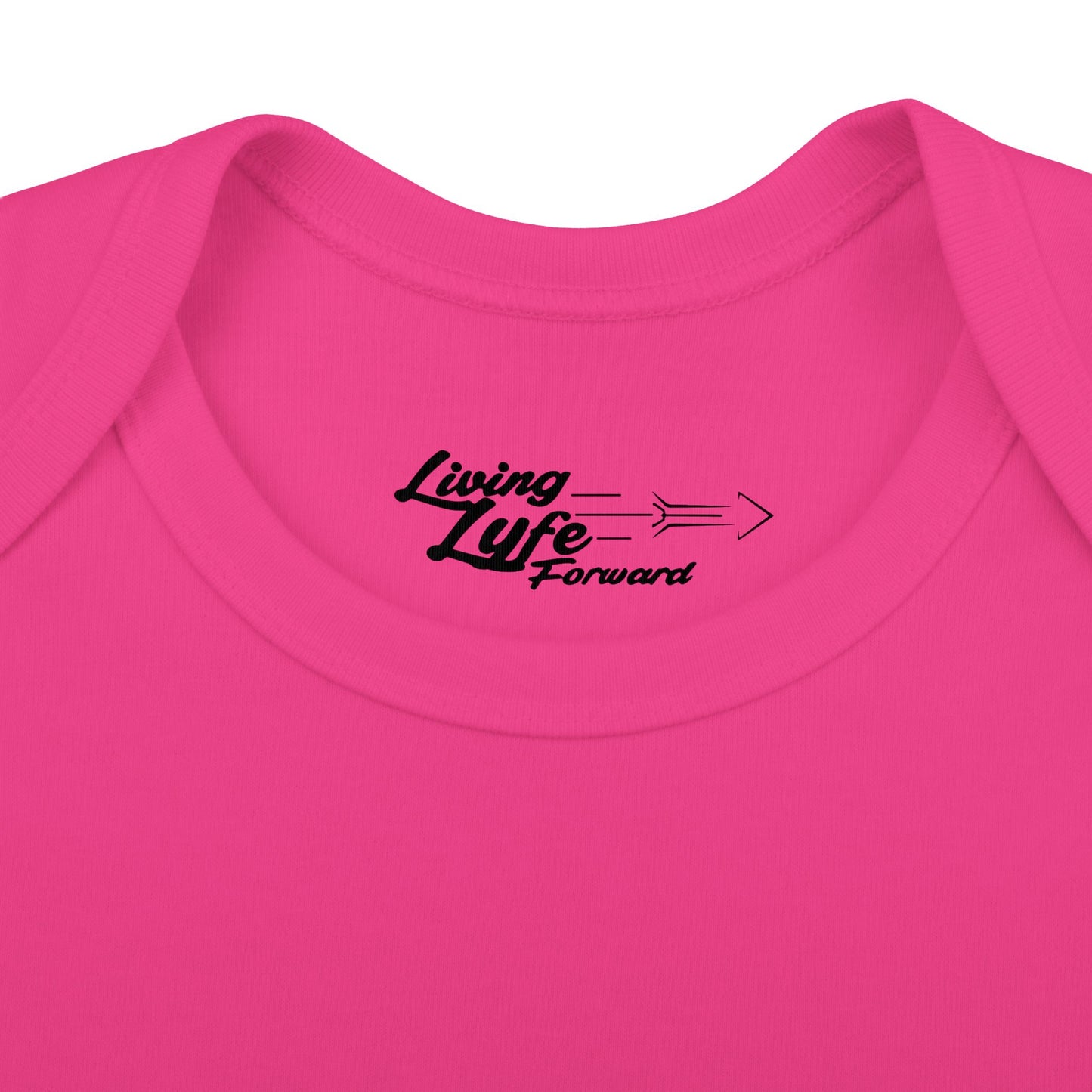 Infant Bodysuit - "Living Life Forward" Graphic Baby Onesie (Black Logo)