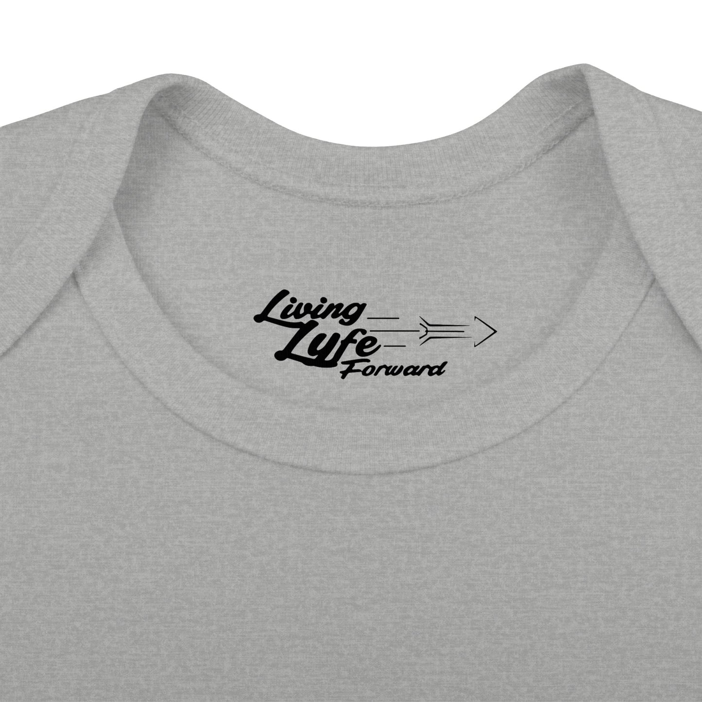 Infant Bodysuit - "Living Life Forward" Graphic Baby Onesie (Black Logo)