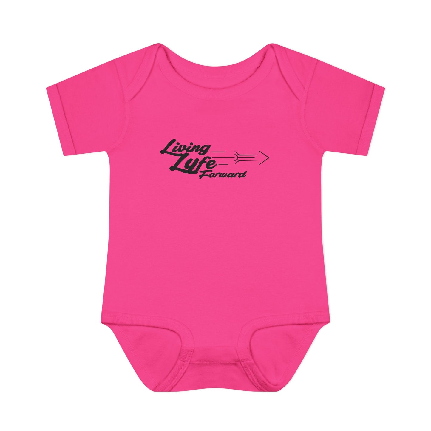 Infant Bodysuit - "Living Life Forward" Graphic Baby Onesie (Black Logo)