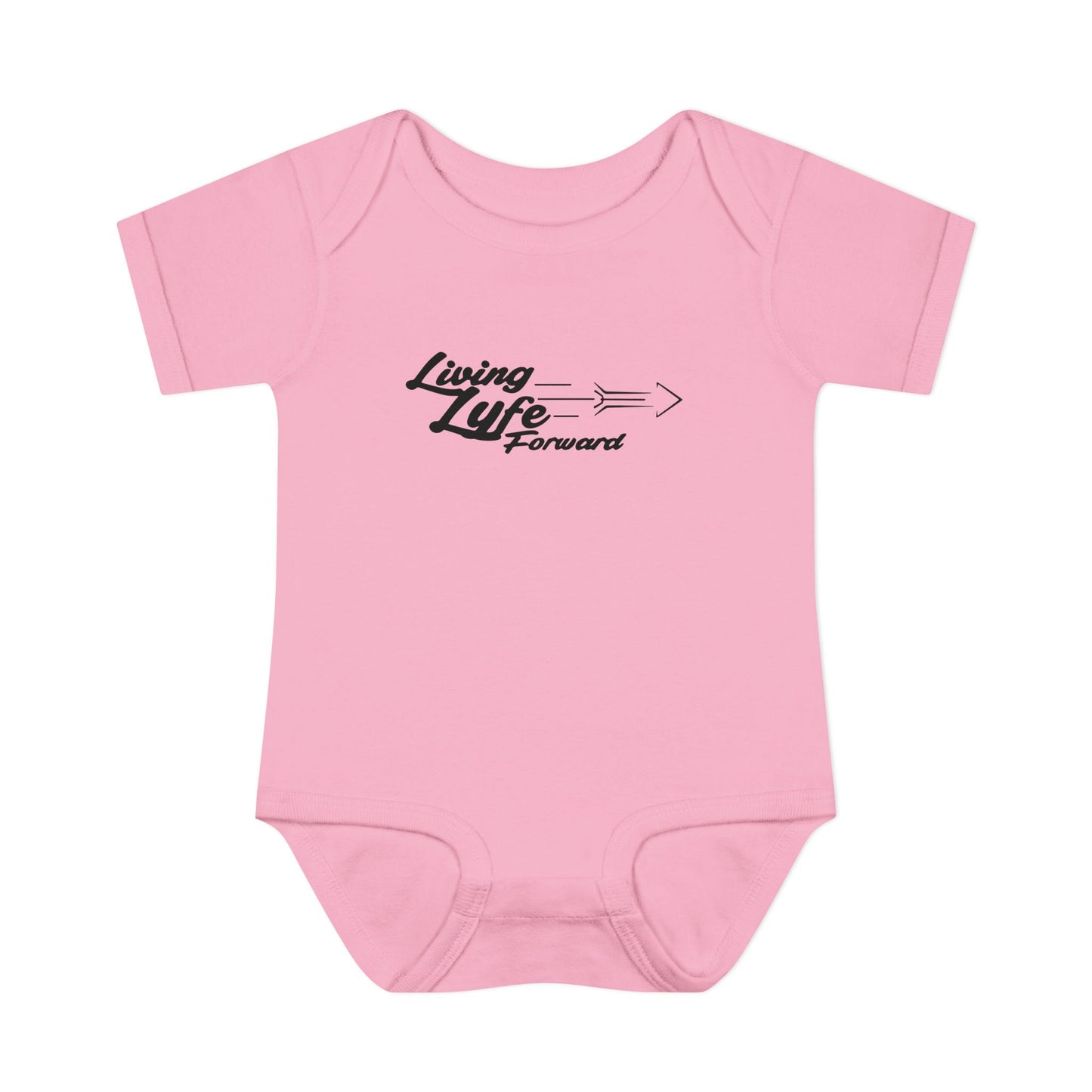 Infant Bodysuit - "Living Life Forward" Graphic Baby Onesie (Black Logo)