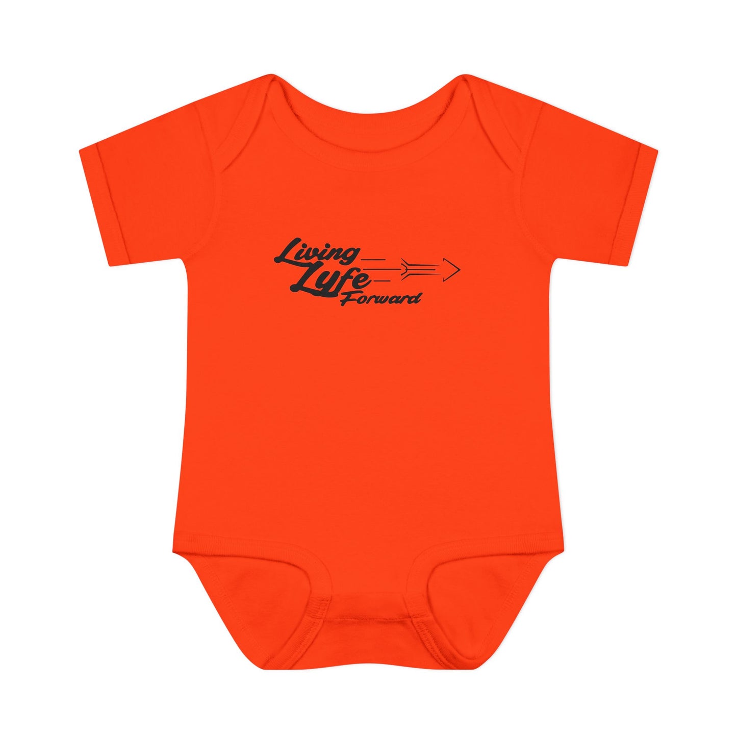 Infant Bodysuit - "Living Life Forward" Graphic Baby Onesie (Black Logo)